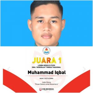 Siswa MAN 2 Kota Bima Juara 1 Lomba Menulis Puisi Tingkat Nasional 2021