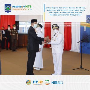 Gubernur NTB Melantik Pasangan Bupati dan Wakil Bupati Terpilih Kab. Sumbawa Masa Bakti 2021-2026