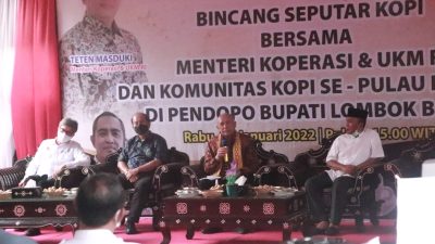 Menteri Koperasi dan UKM : Kopi Lombok Luar Biasa dan Perlu Satu Brand Agar Berkembang