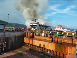 KMP Nusa Abadi terbakar, Kapal Terparkir di Kolam Pengedokan Sejak 2014