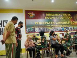 Menjelang HUT Kodam IX/Udayana Ke-65 Tahun 2022, Korem 162/WB Gelar Serbuan Vaksinasi Covid-19.