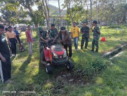 Hadapi Kick Off Liga Santri PSSI Piala Kasad Kodim 1628/SB Gotong Royong Bersihkan Stadion Gibraltar