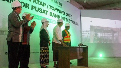 Topping Off Ceremony Proyek Pembangunan Kantor Pusat Bank NTB Syariah