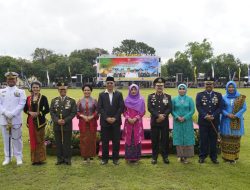 Bentuk Sinergitas, HUT ke-77 TNI digelar dilapangan Bharadaksa POLDA NTB.