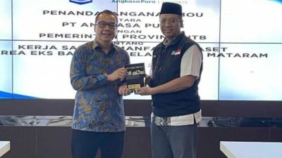 Geburnur NTB dan Dirut PT Angkasa Pura Tandatangan MoU Pemanfaatan Aset Eks Bandara Selaparang