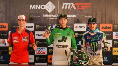 Romain Febvre, Pembalap Asal Prancis Raih Podium Pertama Kejuaraan MXGP di Sirkuit Samota Sumbawa