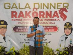 Gala Dinner Rakornas Komisi Informasi se-Indonesia, Bang Zul Bagikan Capaian NTB