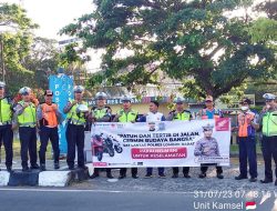 Honda NTB Sinergi Galakkan Kampanye #Cari_Aman Berkendara Bersama Polres Lobar