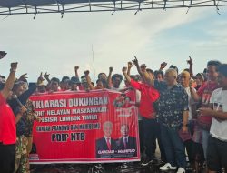 Front Nelayan dan Masyarakat Pesisir Tanjung Luar Lombok Timur deklarasi dukung dan siap Menangkan Ganjar Mahfud MD.