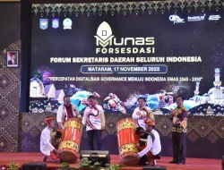 Buka Rakernas, Pj Gubernur NTB Umumkan Ketua Umum Forsesdasi Periode 2023-2026