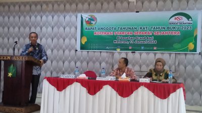 Rapat Anggota Tahunan (RAT) Tahun Buku 2023 KPRI Koperasi Syariah Sepakat Sejahtera Diskop UKM NTB.