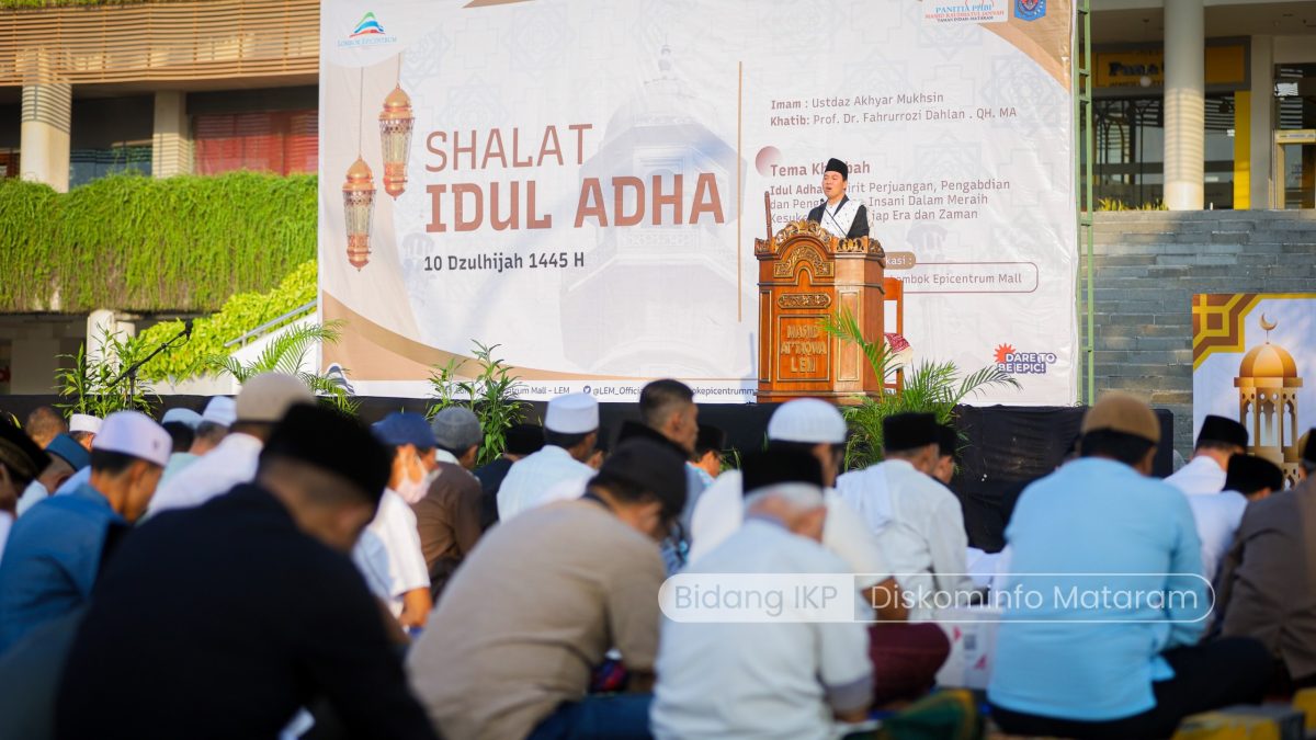 Walikota Mataram dan Jajaran Gelar Shalat Idul Adha di Lombok Epicentrum Mall