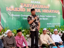 Peresmian dan Tasyakuran Masjid Nurul Hidayah, Gunung Malang, Ibnu Salim Apresiasi Semangat Membangun Masyarakat Lombok Barat