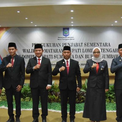 Pj Gubernur, Kukuhkan 5 Pejabat Sementara Walikota dan Bupati