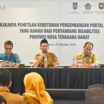 Plh Kadis Kominfotik NTB Buka Lokakarya Pemetaan Kebutuhan Pengembangan Portal Satu Data Bagi Penyandang Disabilitas