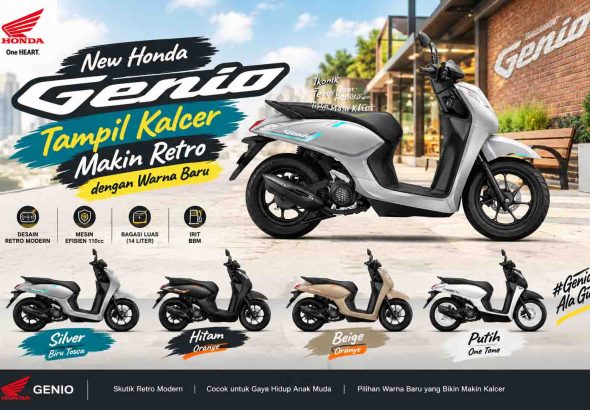 Poster Honda Genio Gaya Retro Modern